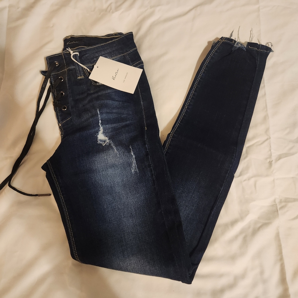 Kancan lace up jeans